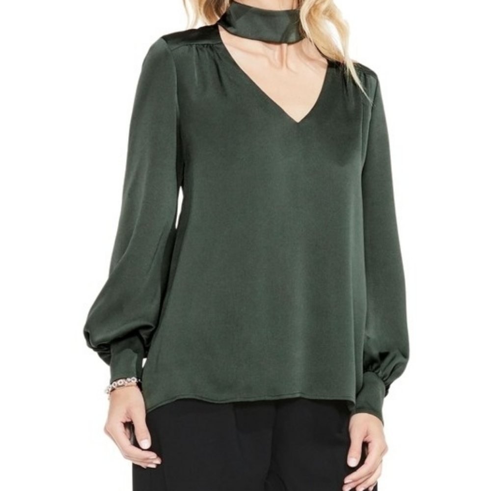 Vince Camuto Choker Collar Poet Sleeve Blouse 2X